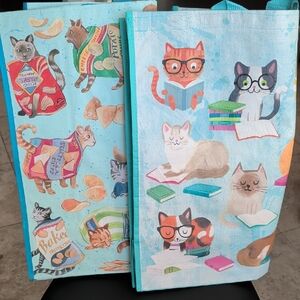 TJ Maxx/Marshalls Cat-Themed Oversized Tote Bags, Recycled Materials, NWT